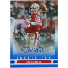 Joe Montana 2022 Panini Absolute Iconic Ink Blue Auto 4/10