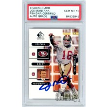 Joe Montana 1999 Upper Deck SP Signature Edition Autograph Card #J6 PSA/DNA 10
