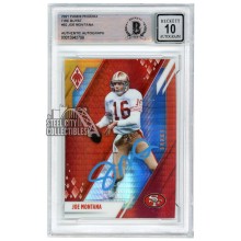 Joe Montana 2021 Panini Phoenix Fire Burst Autograph Card #82 BAS 10 (Light Blue)