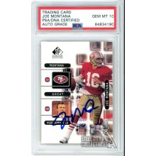 Joe Montana 1999 Upper Deck SP Signature Edition Autograph Card #J3 PSA/DNA 10