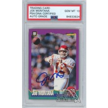 Joe Montana 1994 Pinnacle Score Autograph Card #67 PSA/DNA 10