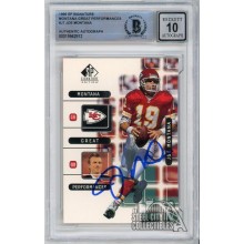 Joe Montana 1999 Upper Deck SP Signature Edition Autograph Card #J7 BAS 10