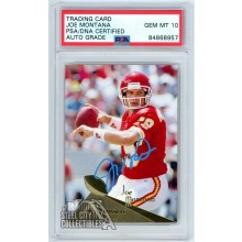 Joe Montana 1994 Pinnacle Autograph Card #102 PSA/DNA 10 (Light Blue)