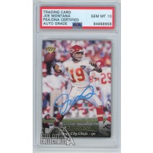 Joe Montana 1995 Upper Deck Autograph Card #111 PSA/DNA 10 (Light Blue)