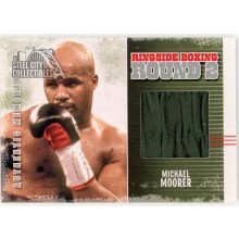 Michael Moorer 2011 ITG Ringside Boxing Silver Trunks Card #AM-40 (Green Patch)
