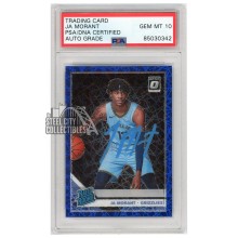 Ja Morant 2019-20 Panini Donruss Optic Rated Rookie Blue Velocity Autograph Card #168 PSA/DNA 10 (Light Blue)