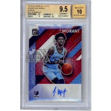 Ja Morant 2019-20 Panini Donruss Optic Choice Rookie Auto Card BGS 9.5 Auto 10