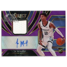 Ja Morant 2019-20 Panini Select Purple Rookie Jersey Autograph Card #RJA-JMT 22/99