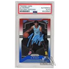 Ja Morant 2019-20 Panini Prizm Red White Blue Autograph Rookie Card #249 PSA/DNA (Light Blue)