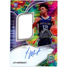 Ja Morant 2019-20 Panini Spectra Prizm Rookie Patch Auto Card 46/75 (Smudge)
