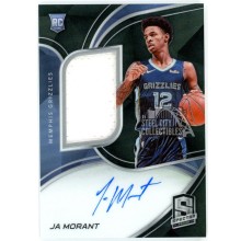 Ja Morant 2019-20 Panini Spectra Prizm Rookie Patch Auto Card 07/99 (Smudge)