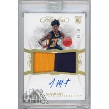 Ja Morant 2019-20 Panini Flawless Holo Gold Rookie Patch Auto Card #102 08/10
