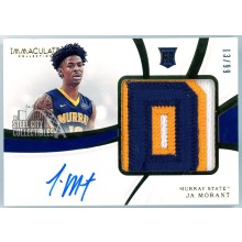 Ja Morant 2019-20 Panini Immaculate Rookie Patch Autograph Card #82 13/99