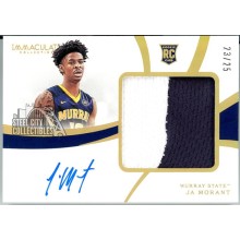 Ja Morant 2019-20 Panini Immaculate Rookie Patch Autograph Card #82 23/25