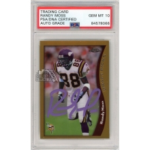Randy Moss 1998 Topps Chrome Autograph Rookie Card RC #35 PSA/DNA 10 (Purple)