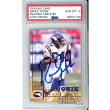 Randy Moss 1998 Leaf Rookies & Stars Autograph Rookie Card #199 PSA/DNA 10