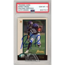 Randy Moss 1998 Bowman Autograph Rookie Card RC #182 PSA/DNA 10
