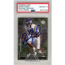Randy Moss 1998 Upper Deck Black Diamond Autograph Rookie Card RC #97 PSA/DNA 10