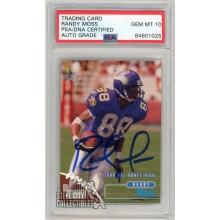 Randy Moss 1998 Topps Stadium Club Autograph Rookie Card RC #189 PSA/DNA 10