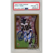 Randy Moss 1998 Topps Chrome Autograph Rookie Card RC #35 PSA 10 PSA/DNA 10
