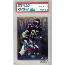 Randy Moss 1998 Topps Finest Autograph Rookie Card RC #135 PSA/DNA 10