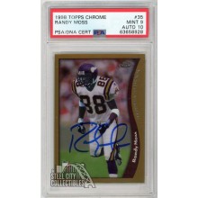 Randy Moss 1998 Topps Chrome Autograph Rookie Card RC #35 PSA 9 PSA/DNA 10