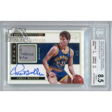 Chris Mullin 2013-14 Panini National Treasures Tag Patch Autograph Card #TT-CM 4/5 BGS 8.5