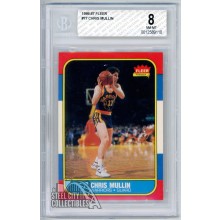Chris Mullin 1986-87 Fleer Rookie Card #77 BGS 8 NM-MT