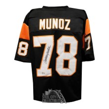 Anthony Munoz Autographed Cincinnati Black Custom Football Jersey - BAS