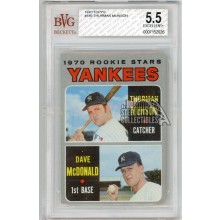 Thurman Munson 1970 Topps Baseball Rookie Card #189 BVG 5.5