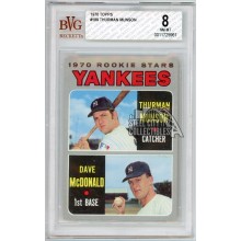 Thurman Munson 1970 Topps Baseball Rookie Card #189 BVG 8