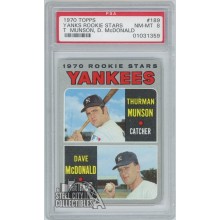 Thurman Munson & Dave McDonald 1970 Topps Rookie Stars Card #189 PSA 8 NM-MT