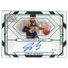 Jamal Murray 2020-21 Panini National Treasures Validating Marks Autograph Emerald Card #VM-JMU 4/5 (Corner Ding)
