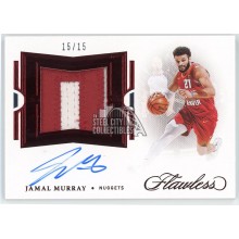 Jamal Murray 2020-21 Panini Flawless Ruby Patch Auto Card #FPA-JAM 15/15