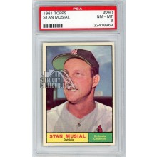 Stan Musial 1961 Topps Baseball Card #290 PSA 8 (969)