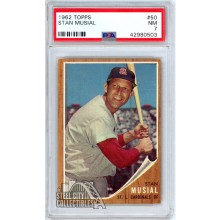 Stan Musial 1962 Topps Card #50 PSA 7 NM
