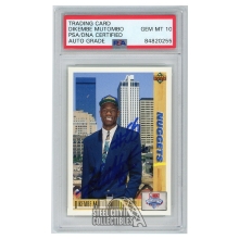 Dikembe Mutombo 1991-92 Upper Deck Autograph Rookie Card #3 PSA/DNA 10
