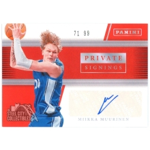 Miikka Muurinen 2026 Panini Private Signings Red Rookie Autograph Card 71/99