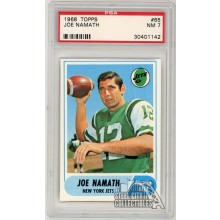 Joe Namath 1968 Topps Football Card #65 PSA 7 NM (142)
