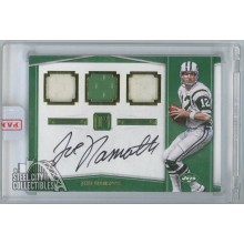 Joe Namath 2017 Panini Pantheon Triple Patch Autograph Card #ST-JN 2/5