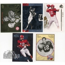 Joe Namath Assorted Collegiate Football 109 Card Lot