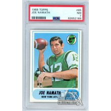 Joe Namath 1968 Topps Football Card #65 PSA 7 NM (189)