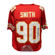 Neil Smith Autographed Kansas City Custom Red Football Jersey - BAS