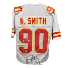 Neil Smith Autographed Kansas City Custom White Football Jersey - BAS