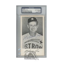 Nellie Fox Autographed Houston Astros 3.5x5 Baseball Card - PSA/DNA