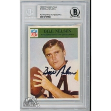 Bill Nelsen 1966 Philadelphia Football Autograph Card #153 BAS Authentic