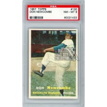 Don Newcombe 1957 Topps Baseball Card #130 PSA 8