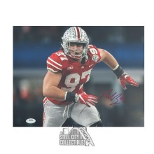 Nick Bosa Autographed Ohio State 11x14 Football Photo - PSA/DNA