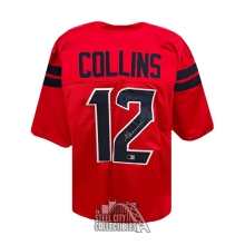 Nico Collins Autographed Houston Custom Red Football Jersey - BAS