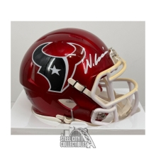Nico Collins Autographed Houston Texans Flash Mini Football Helmet - BAS (Yellow Facemask)